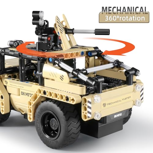 Dakott STEM Car Toy Building Toy Gift for Age 6+, Remote Control 2in1 Armed Off-Roader Building Block Take Apart Toy, 370 Pcs DIY Building Kit, Learning Engineering Construction R/C Toys DAKOTT