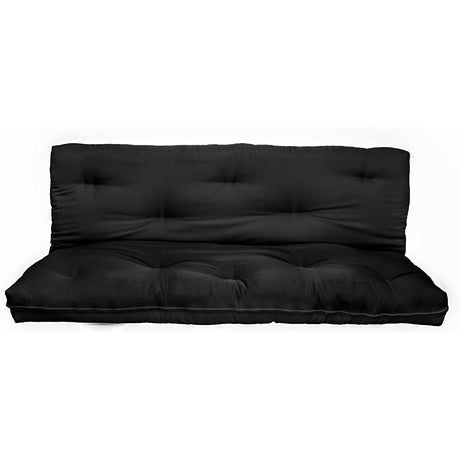 HomeStock Timeless Tradition 10-Inch Futon Full Size Replacement Innerspring Futon Couch Bed Pad with Mattress Included, Full-Size, Black, 74" L X 54" W X 8" H HomeStock