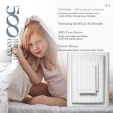 Mayfair Linen 100% Cotton Striped Sheets King Size Bed Set - 500 Thread Count Damask Sheets King Size 4 PC Set (White Stripe), Soft, Cooling, Sateen Weave Hotel-Quality 16" Deep Pocket Bedsheet Mayfair Linen