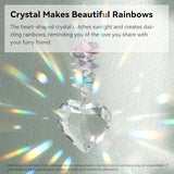 Pet Memorial Suncatcher - Dog Memorial Gifts, Pet Loss Sympathy, Thoughtful Dogs and Cats Bereavement Remembrance Gifts, Natural Cat's Eye Paw Crystal Suncatcher(Peacock Blue)