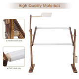 Adjustable Cross Stitch Frame Stand,Wooden Frame for Sewing Embroidery Cross Stitch with Scroll,Desktop Embroidery Stand Side Pocket for Gadget Pine Material HURRISE