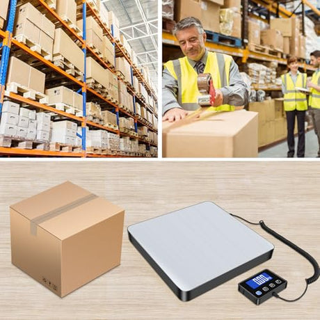 KUAIVO Shipping Scale, 440lb/0.35oz High Accurate Digital Postal Scale with Hold/Tare Function, Shipping Scale for Small Business, Packages, Luggage, Home Use, Battery & Charging Cable Include KUAIVO