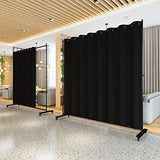 Room Divider Kit, 13.1 ft x 6.6 ft, 4 Rolling Wheels Curtain Divider Stand, Metal Frame, Darking Curtain, L-Shape Dressing Room for Boutique, Expandable Room Partition for Home Lvrunben