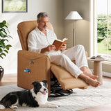 Welzona Power Swivel Rocker Recliner, 360° Swivel Nursery Rocking Chair, PU Leather Glider Rocking Recliner, Infinite Position Electric Chair for Adults with USB Port for Living Room, Brown