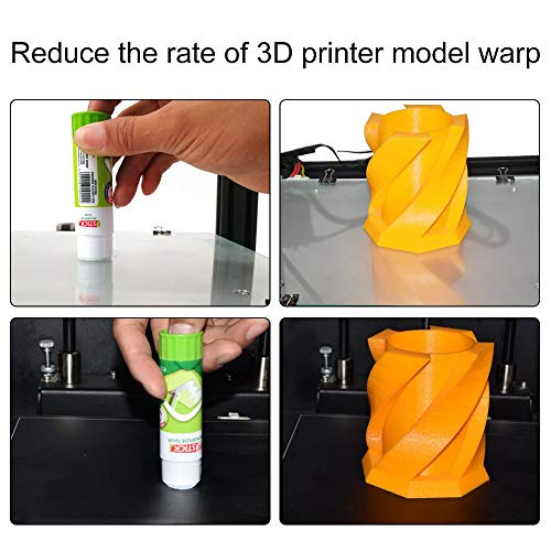 ACEIRMC 3D Printer Glue Stick for Hot Bed Print Filament PLA ABS PET PETG Washable Anti-Tilt Non-Toxic - 21g(Pack of 3) (3pcs) - WoodArtSupply