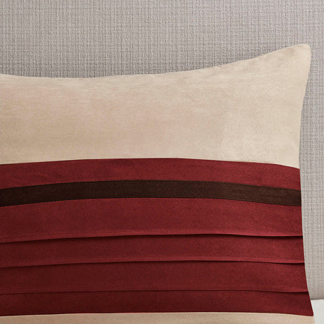 7 PC Pieced Faux Suede Comforter Set Red Queen HouseOfZazla