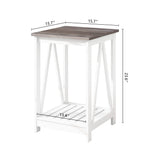 UYIHOME Farmhouse Coffee Table and End Table Set, Oak Grey Wooden Living Room Furniture with Slats Base, Oak Grey UYIHOME