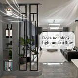 Wall Room Divider - Freestanding Wood Room Divider with Shelves, Wall Divider with Storage Cabinet, Easy Assembly Freestanding Decor for Bedroom, Office (Grey+Black, 31.5IN) Horseo
