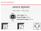 YarnArt Jeans Splash - Variegated Sport Yarn 55% Cotton 45% Acrylic 1 Skein/Ball 50g 174yds Soft Cotton Yarn for Amigurumi (944) YarnArt