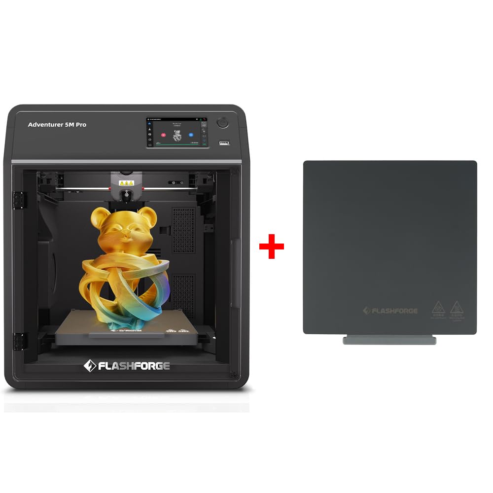 (Smooth PEI Plate) Bundle FLASHFORGE Adventurer 5M Pro 3D Printer and FLASHFORGE PEI Sticker Plate - WoodArtSupply