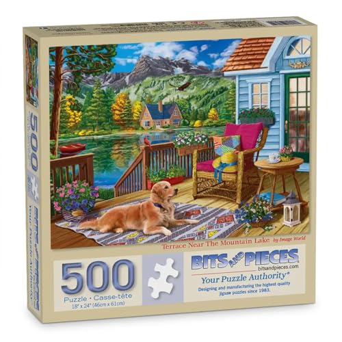 Bits and Pieces Jigsaw Puzzles for Adults 500 Pieces - Mountain Lake Bits and Pieces