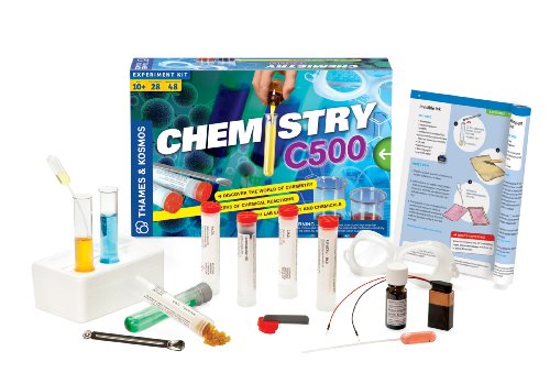 Thames & Kosmos Chemistry Chem C500 Science Kit with 28 Guided Experiments 48 Page Science Guide Parents’ Choice Silver Award Winner, 13.1" L x 2.6" W x 8.9" H Thames & Kosmos