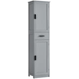usikey 67“ Tall Bathroom Cabinet, Storage Cabinet with 4 Shelves & 2 Doors, Narrow Storage Cabinet for Bathroom, Living Room, Home Office, Grey usikey