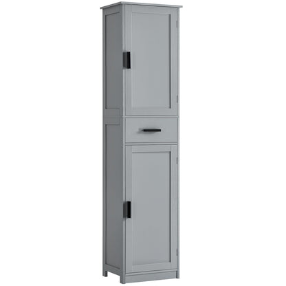 usikey 67“ Tall Bathroom Cabinet, Storage Cabinet with 4 Shelves & 2 Doors, Narrow Storage Cabinet for Bathroom, Living Room, Home Office, Grey