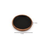 EDHAS Candlestick Holders Acacia Wood Set of 2 Wooden Candle Holder Plate Base for Living Room Coffee Table Centerpiece for Kitchen (4" X 4" X 0.75") EDHAS