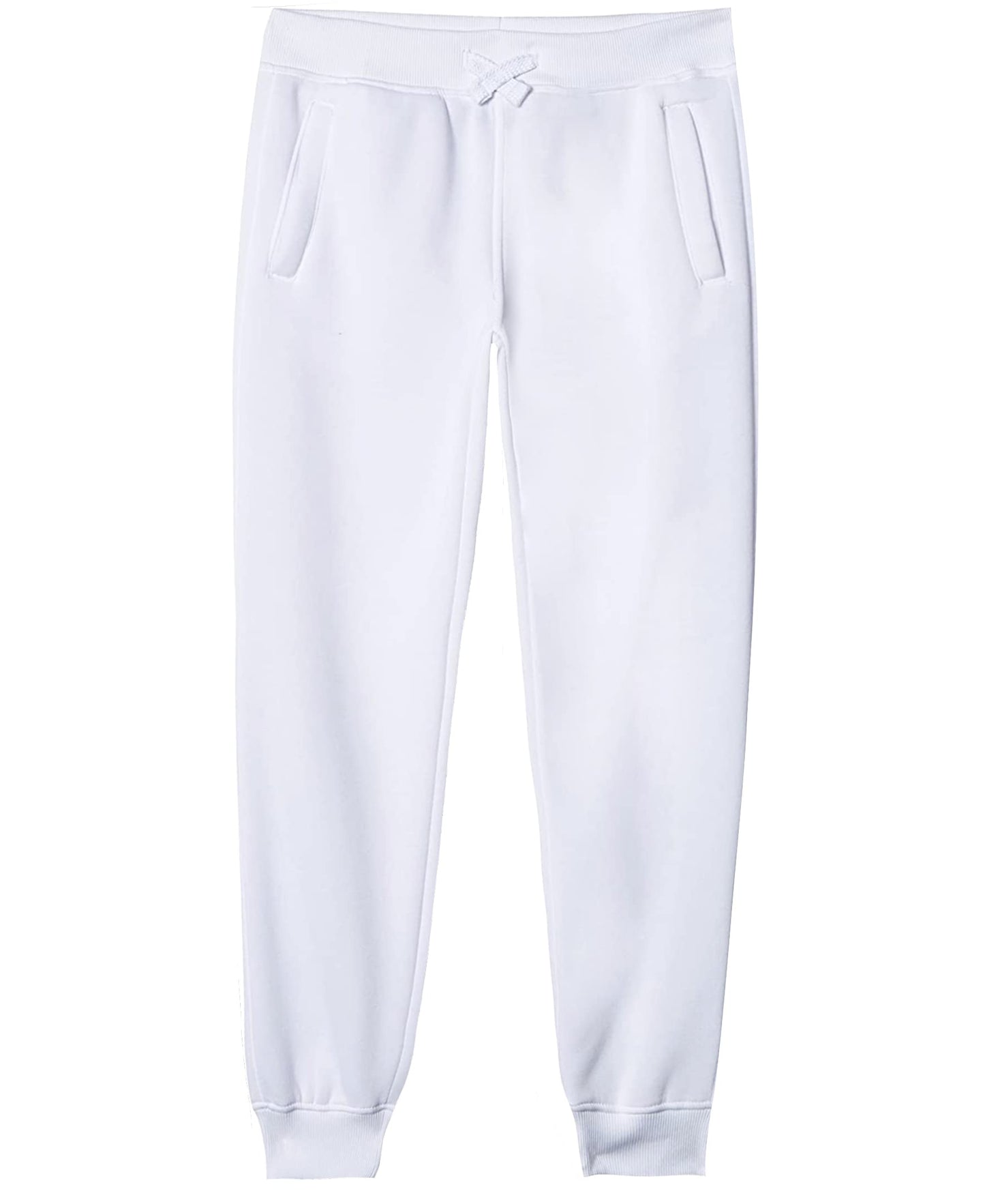 Southpole Boys' Big Active Basic Jogger Fleece Pants, White, Large / 14-16