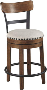 Signature Design by Ashley Valebeck Rustic Farmhouse 24.5” Counter Height Swivel Bar Stool, Brown Signature Design by Ashley