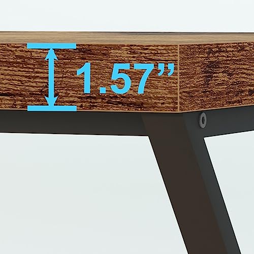 LVB Rustic Computer Desk, Metal Wood Home Office Desk, Industrial Simple Study Executive Desk for Writing Work, Wooden Student Gaming Computer PC LVB