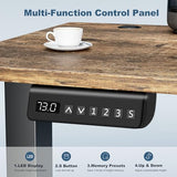 DUMOS 40 Inch Electric Standing Desk Height Adjustable, Sit to Stand Up Computer Workstations Work PC Table Home Office Study Writing Gaming Desks with Memory Presets for Walking Pad, Bedroom, Rustic DUMOS