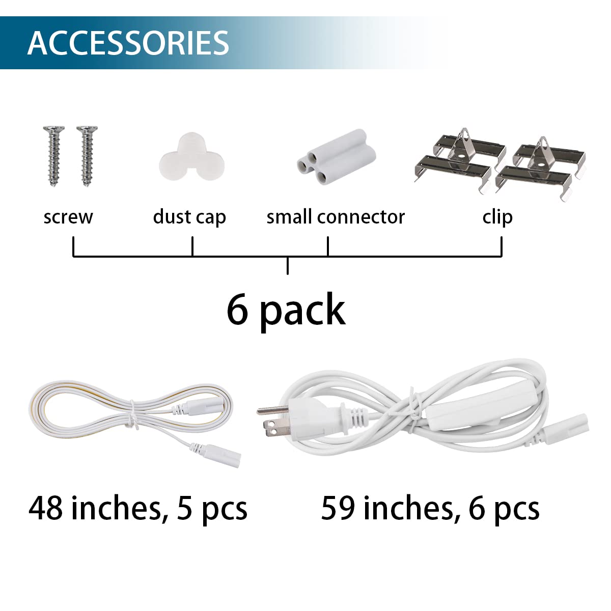 Barrina LED Shop Light 4FT, 40W 5000LM 6500K, Clear Cover Hanging led Light Fixture, Linkable LED Tube Lights, V Shape LED Ceiling Lights for Garage, Warehouse, Workshop, 6 Pack Barrina