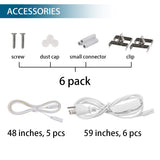 Barrina LED Shop Light 4FT, 40W 5000LM 6500K, Clear Cover Hanging led Light Fixture, Linkable LED Tube Lights, V Shape LED Ceiling Lights for Garage, Warehouse, Workshop, 6 Pack Barrina