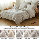 Simple&Opulence 100% Linen Duvet Cover Set 3pcs Basic Style Natural French Washed Flax Solid Color Soft Breathable Farmhouse Bedding with Button Closure - Linen, Full Simple&Opulence