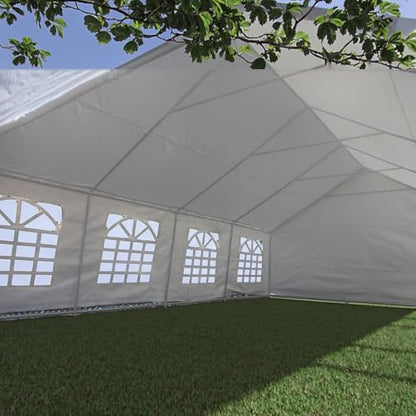 Yozma 20x30ft Heavy Duty White Party Tents for Weddings, Events, Carports & Gazebos-Weather -, Durable Canopy with Stakes & Ropes Included