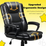 OFIKA Home Office Chair, 400LBS Big and Tall Computer Chair Heavy Duty Design, Ergonomic High Back Cushion Lumbar Back Support, Adjustable Executive Leather with Armrest OFIKA