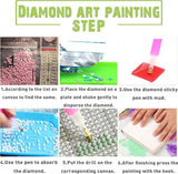 COGNOO Christmas Diamond Art Painting Kits,Diamond Art Kits for Adults Christmas,Christmas in The Style of Earthy Naturalism,White Background,Storybook Illustration,15.7x23.6 inch COGNOO