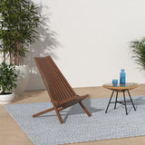 CleverMade Tamarack Folding Wooden Outdoor Chair -Stylish Low Profile Acacia Wood Lounge Chair for the Patio, Porch, Lawn, Garden or Home Furniture - Cinnamon