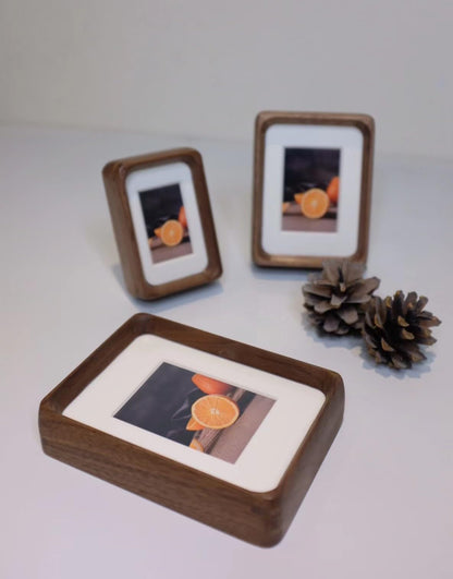 Youncewooder 3.5x5 Natural Walnut Wood Picture Frame - Displays 2x3 Photo with Mat | Rustic Handmade Photo Frame,Horizontal or Vertical for Wall and Tabletop,Gifts for Baby, Couple, and Best Friend