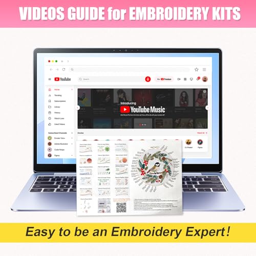 Huacan Embroidery Kit for Beginners Easy Needlepoint Kits for Adults with Stamped Embroidery Patterns. (Bird)