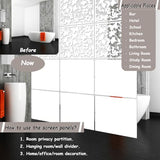 Lchen Hanging Room Divider Panel, 12 Pieces White Screen Panels Solid Board Cut Room Partition Home Decoration(Mixed,15.7"x15.7"x0.03") Lchen