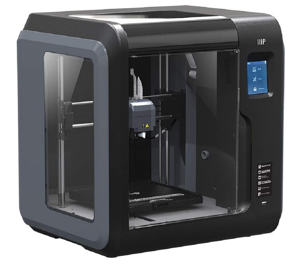 Monoprice Voxel 3D Printer - Fully Enclosed with Removable Heated Build Plate (150 x 150 x 150 mm) Touch Screen, 8GB And Wi-Fi, Black/Gray, Large Monoprice
