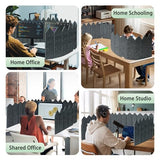 BXI Foldable Felt Desk Divider, 16.5 x 86 Inches Non-Tip Privacy Panel Partition, Versatile Cubicle Shield with Clips for Hanging Notes & Items, Acoustic Table Screen for Office Home Classroom BXI