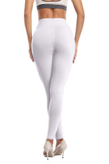 Kotii Women's High Waist Soft Full Length Leggings, White, Plus Size Kotii