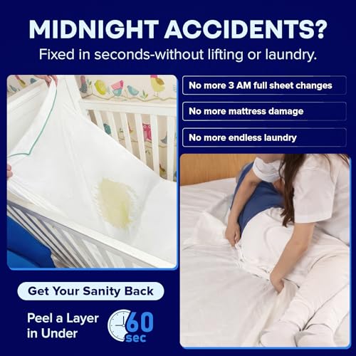 PEELAWAYS Waterproof Disposable Bed Sheets – for Use in Home Mattresses, Hospital Beds, Massage Tables, Hotels, and Campers – Comes with 5 Quick and Easy Peel Away Layers for Your Use PEELAWAYS