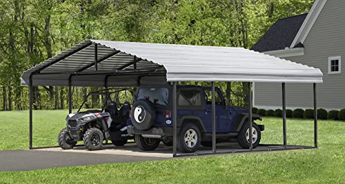 ARROW CPH202007, 20x20, Eggshell Carports, 20' x 20' - WoodArtSupply