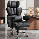 GTPOFFICE Big and Tall Office Chair 400LBS Wide Seat Computer Gaming Chair with Footrest & Comfy Lumbar Support, Leather High Back Executive Chair with Ergonomic Pressure Relief Seat Cushion, Black GTPOFFICE