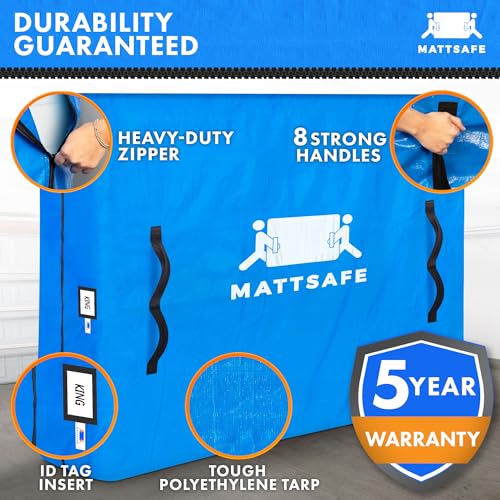 Nordic Elk Mattress Bags for Moving and Storage (King) Heavy Duty Moving Supplies, 8 Sturdy Handles, Strong Zipper, Mattress Cover Bed Bags, Storage Cover Essentials Packing Protector Nordic Elk