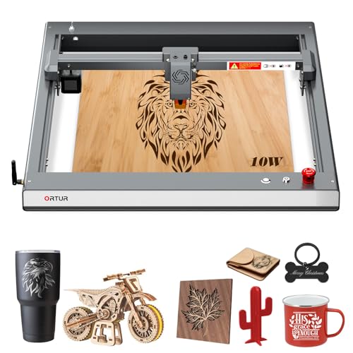 Ortur 10000mW Laser Engraving Machine, Ortur Laser Master 3 High Precision Laser Cutter, Leather Acrylic Glass Metal & Wood Laser Engraver for DIY Making, Class 4, 15.7'' x 15.7'' Ortur