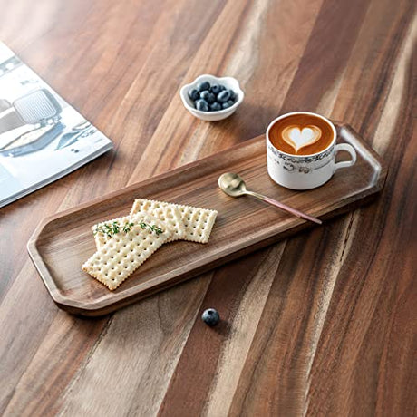Set of 2 Solid Acacia Wood Serving Trays 16" and 12" Rectangular Wooden Serving Platters for Dessert, Food, Vegetables, Fruit, Charcuterie, Appetizer Serving Tray, Cookie Platter Cheese Board BF BILL.F SINCE 1983