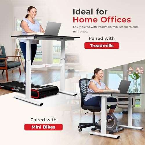 Sunny Health & Fitness Multi-Purpose Air-Drive Adjustable Standing Desk, Pneumatic Air Lifting, Electricity-Free, Scratch-Resistant Surface with up to 47.2" Height, Treadmill Compatible SF-A023001 Sunny Health & Fitness