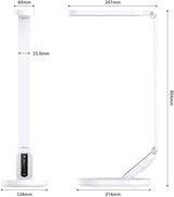 JKSWT Desk Lamp, for Eye Care, Dimmable Table Lamp with 5 Colour Modes, 72 LEDs with USB Charging Port, Touch Control and Memory Function, Office Lamp JKSWT