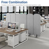 Natwind 3 Panel 73.2 x 71 inch Office Room Privacy Protect Space Divider Portable Partition,Wall Folding Cubicle Indoor Freestanding Acoustic Partition Temporary for Office Room Natwind