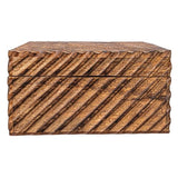 Creative Co-Op Hand-Carved Mango Wood Nesting Boxes with Burnt Finish, Grey, Set of 2 Creative Co-Op