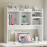 Nova Microdermabrasion Wooden Desktop Bookshelf with 6 Shelves–3-Tier Desk Organizer Hutch for Computer Desk, Home or Office (White) Nova Microdermabrasion