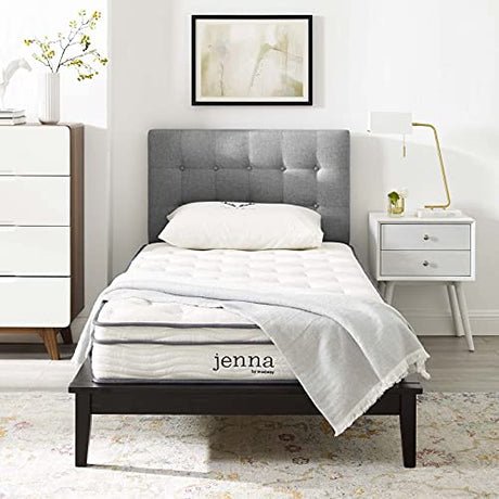 Modway Jenna 8” Innerspring and Memory Foam Twin Mattress With Individually Encased Coils, White Modway