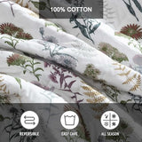Eddie Bauer - Twin Quilt Set, Reversible Cotton Bedding with Matching Sham, Classic Floral Home Decor with Plaid Reverse (Flower Field Green, Twin) Eddie Bauer