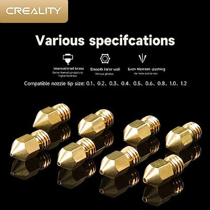 Creality Official Ender 3 0.4mm Nozzles 10 PCS, Brass 3D Printer Nozzles for Ender 3 V2/Ender 3 Pro/Ender 3 Max/Ender 5 Series and Sermoon D1 - WoodArtSupply